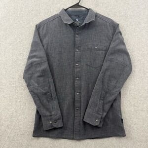 Kuhl Shirt Men's Large Gray Classic 5 Panel Uproar Long Sleeve Button Up Waffle